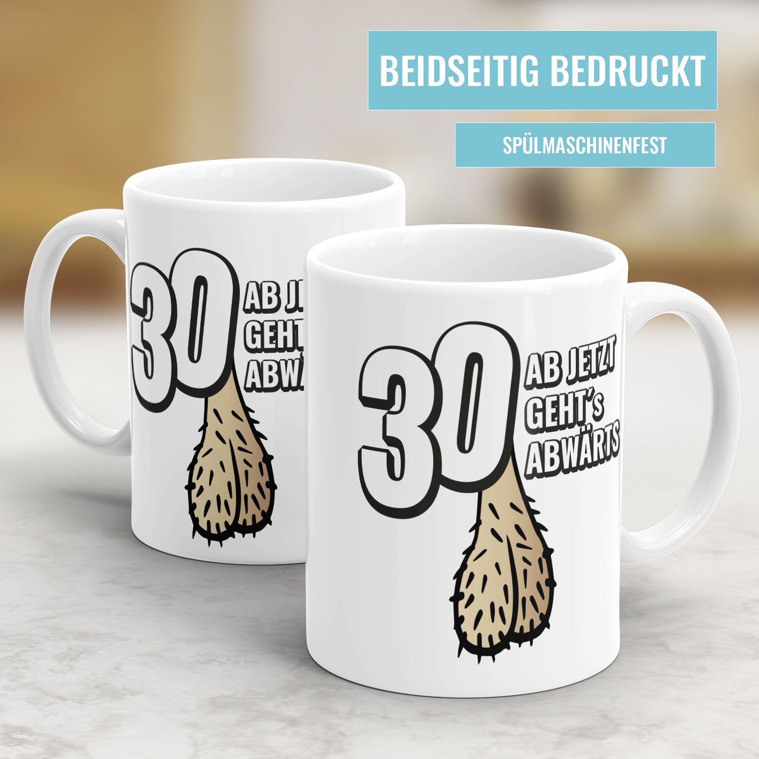 30 ab jetzt gehts abwärts - Lustig - Tasse - FULiMA®