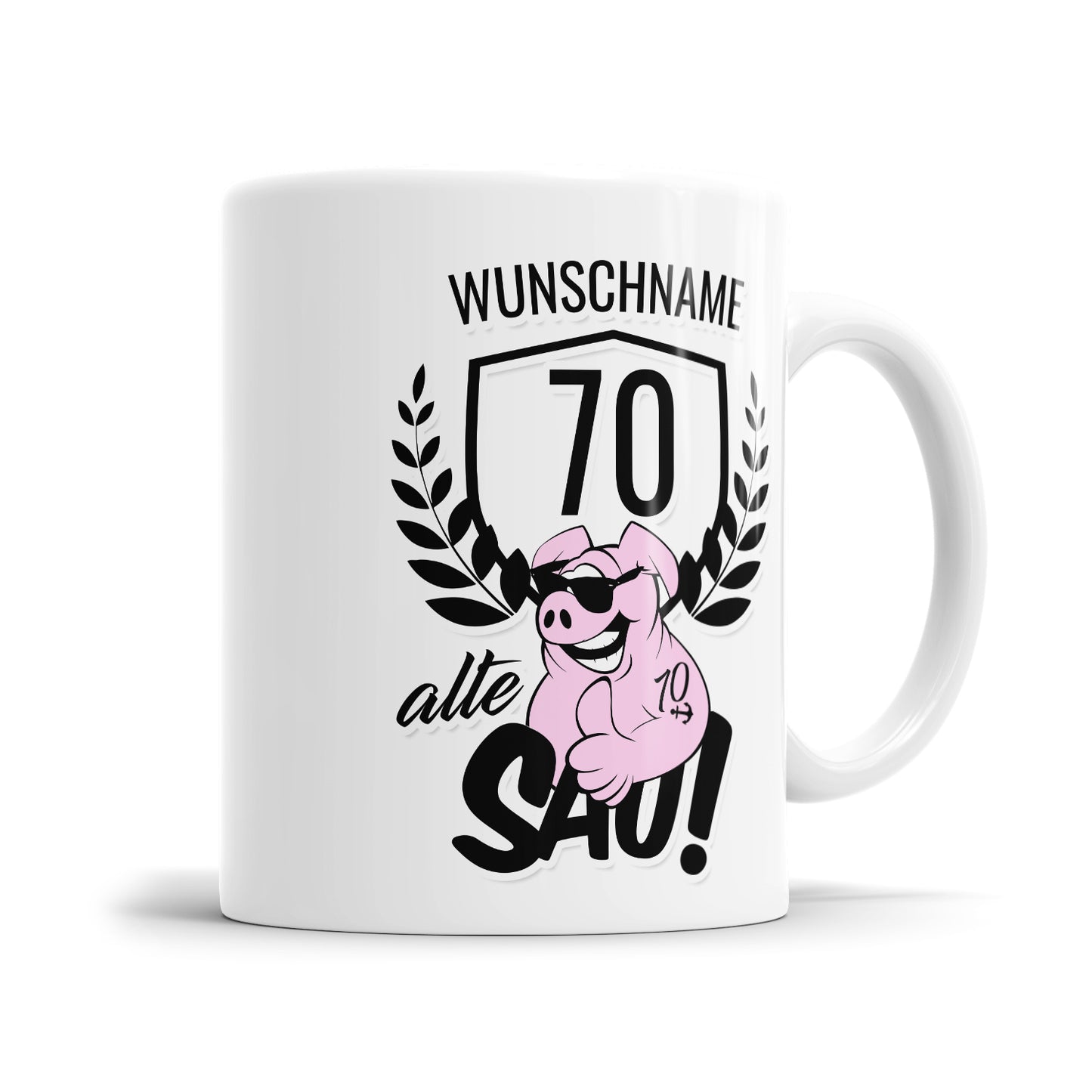 Alte Sau 70 personalisiert mit Namen - 70 Geburtstag Tasse - Fulima