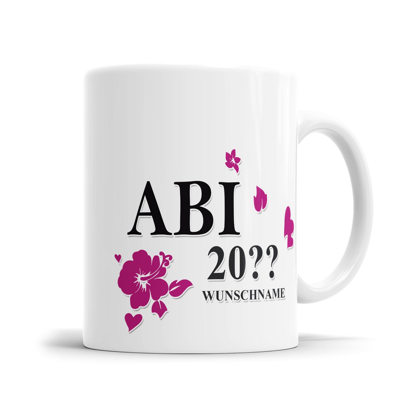 Abi Hibiskus Blumen mit Namen und Jahr - Abitur Abschluss Tasse - Fulima