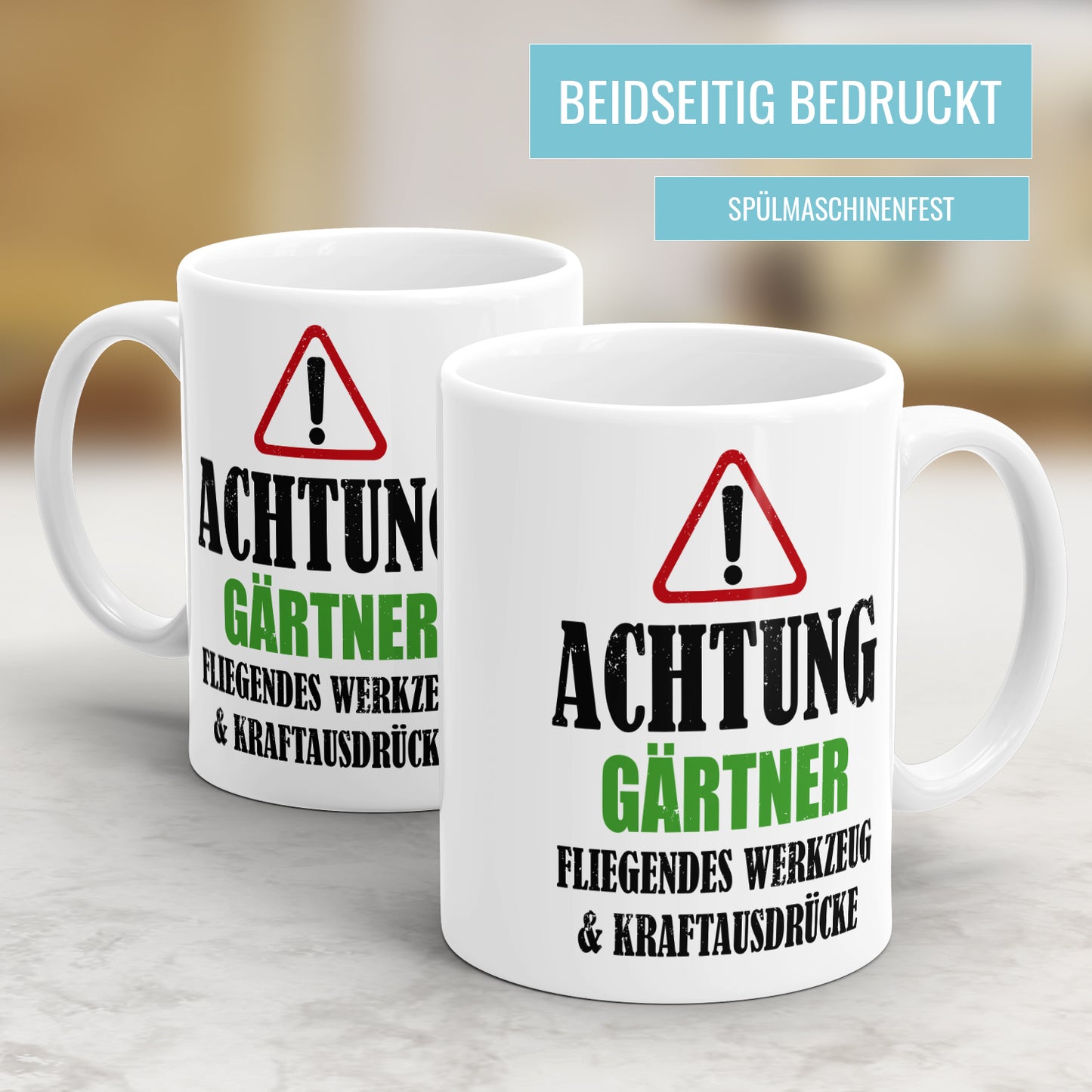 Achtung Gärtner - Kraftausdrücke - Tasse - Fulima