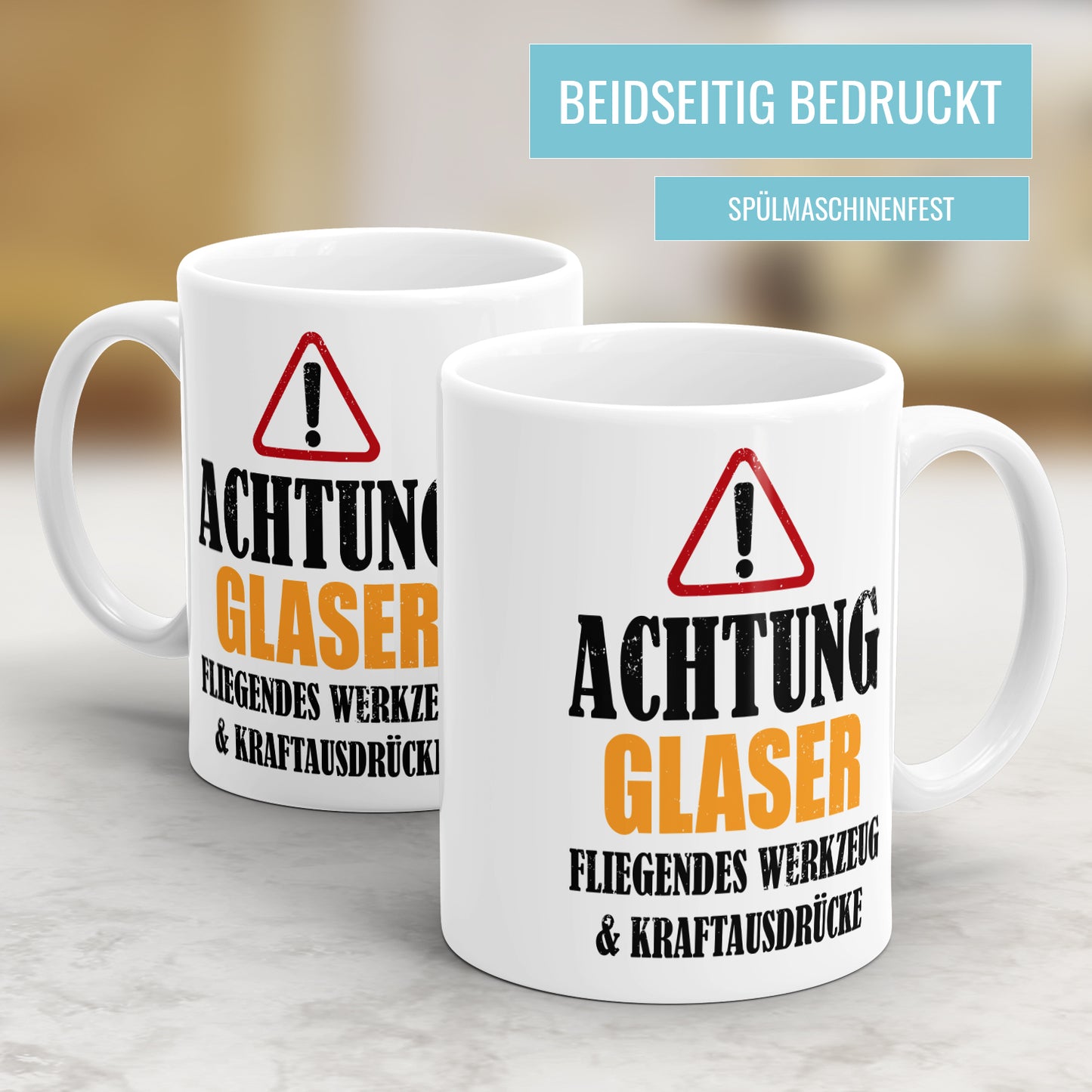 Achtung Glaser - Kraftausdrücke - Tasse - Fulima