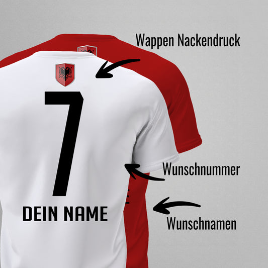 Albanien Shirt mit Wappen und individueller Nummer & Name - FULiMA®