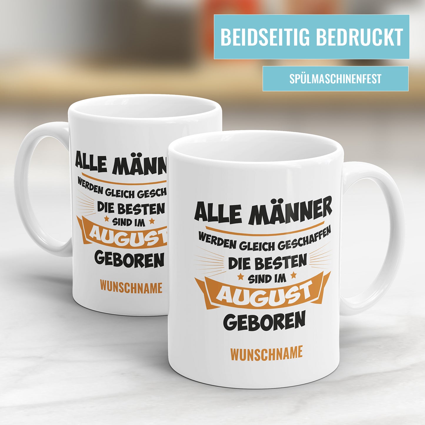 Alle Männer werden gleich geschaffen die besten August Geburtstag Tasse - Fulima