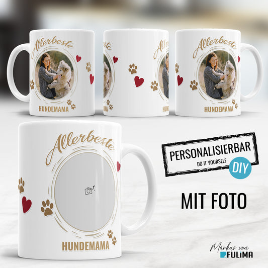 Personalisierte Tasse - Allerbeste Hundemama - Mit Foto - Perfektes Geschenk - Fulima