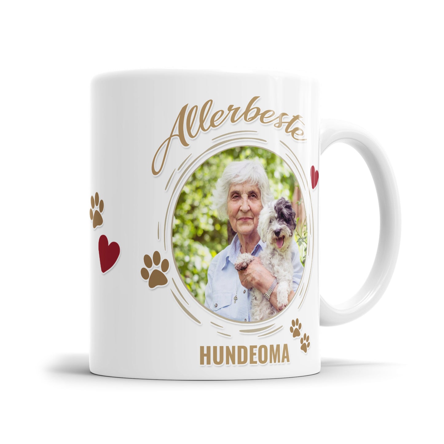 Personalisierte Tasse "Allerbeste Hundeoma" mit Foto - Fulima