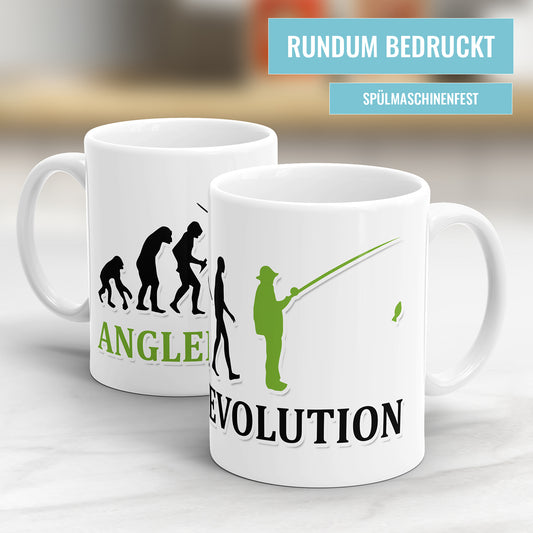 Angler Evolution Tasse - Geschenkidee für Angler - Fulima