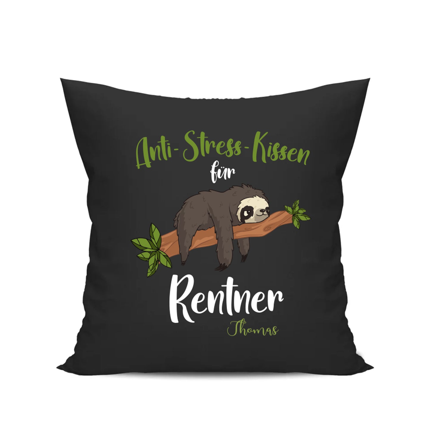 Ruhestand Kissen - Anti Stress Kissen für Rentner Personalisiert mit Namen - Rente Geschenk Schwarz - Fulima