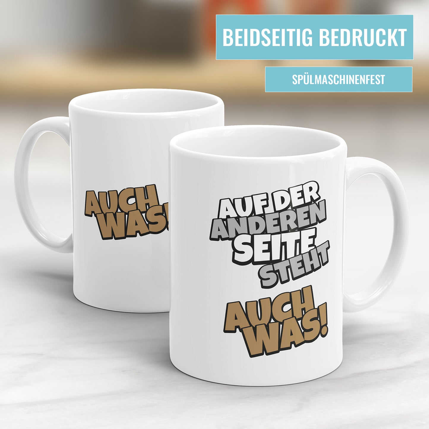 Lustige Tasse - "Auf der anderen Seite steht auch was" - Perfektes Geschenk - Fulima