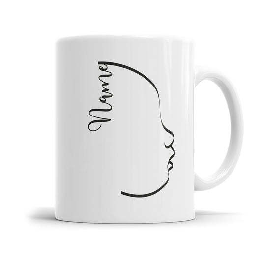 Baby Geburt - Seitliche Silhouette personalisiert mit Namen - Fototasse - Fulima