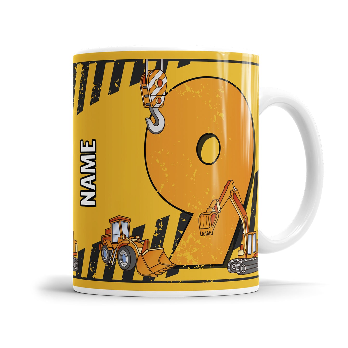 Bagger-Tasse zum 9. Geburtstag – Mit Namen des Geburtstagskindes - Fulima