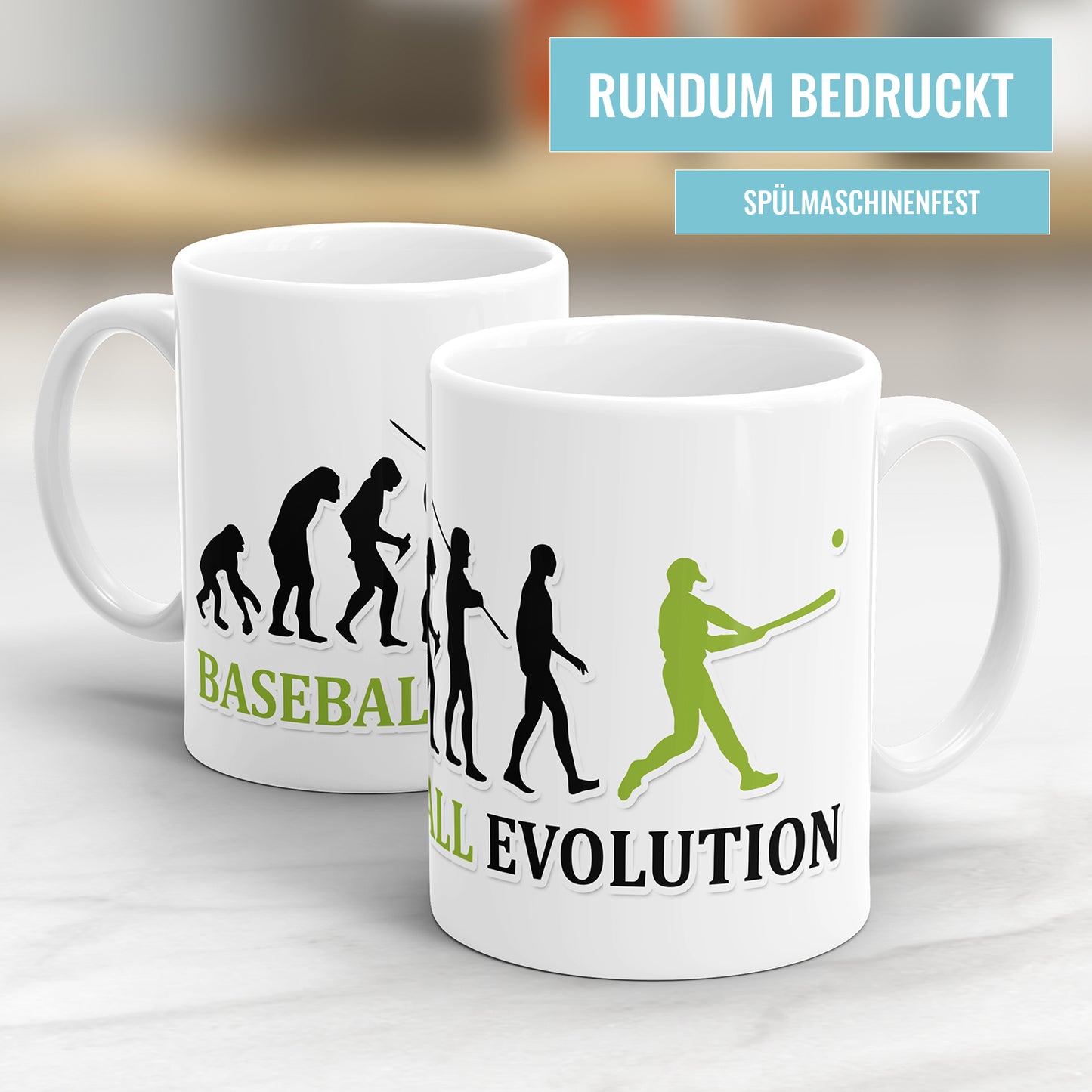 Baseball Evolution Tasse - Geschenkidee für Baseballspieler - Fulima