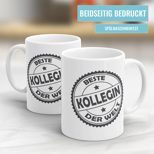 Beste Kollegin der Welt Stempel Design - Beste Kollegin Tasse - Fulima