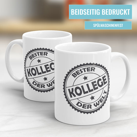 Bester Kollege der Welt Stempel Design - Bester Kollege Tasse - Fulima
