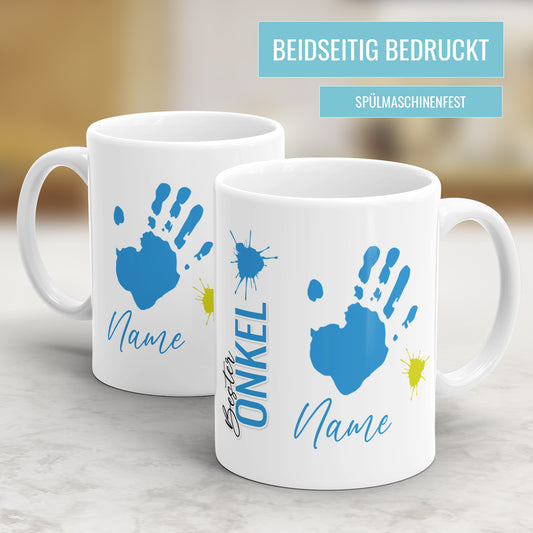 Beste Onkel Tasse - Kinder Handabdrücke - Mit Namen personalisiert - Fulima
