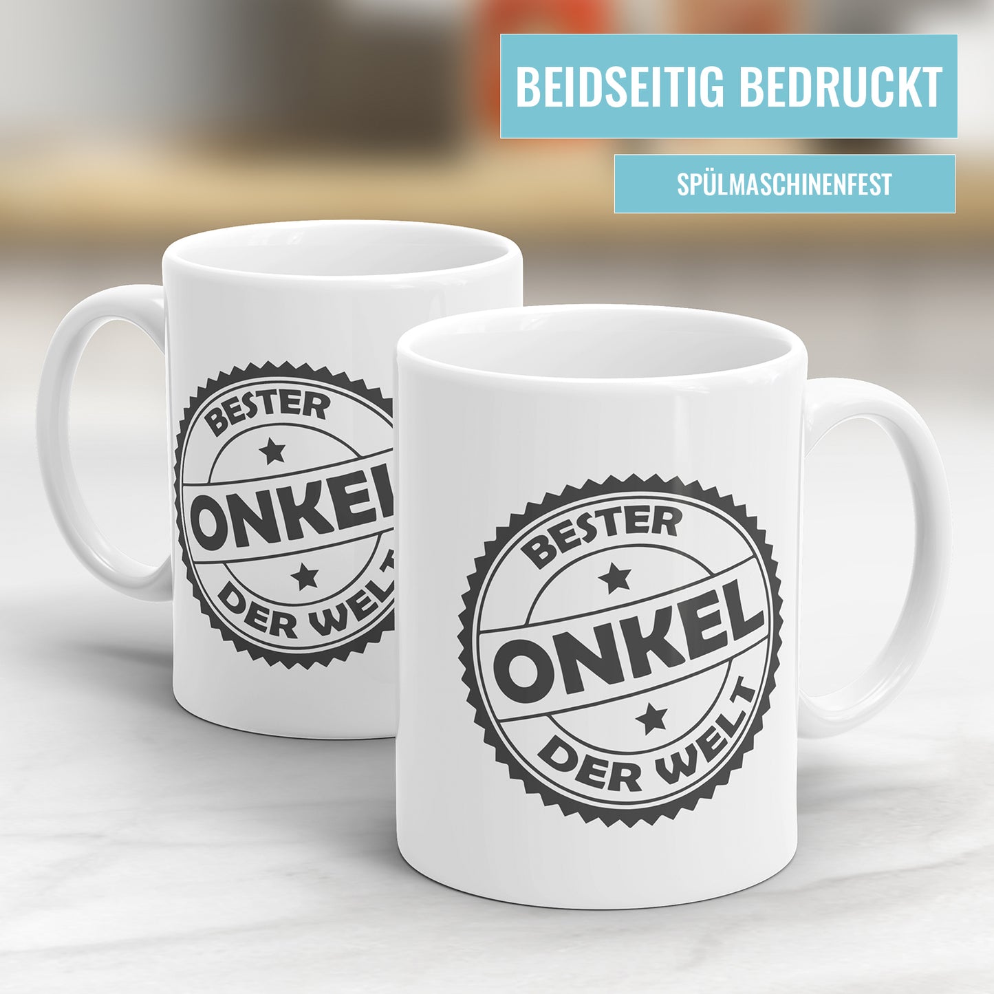 Bester Onkel der Welt Tasse – Stempel Design – Personalisierbar – Geschenkidee - Fulima