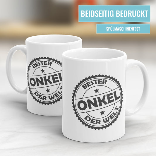 Bester Onkel der Welt Tasse – Stempel Design – Personalisierbar – Geschenkidee - Fulima
