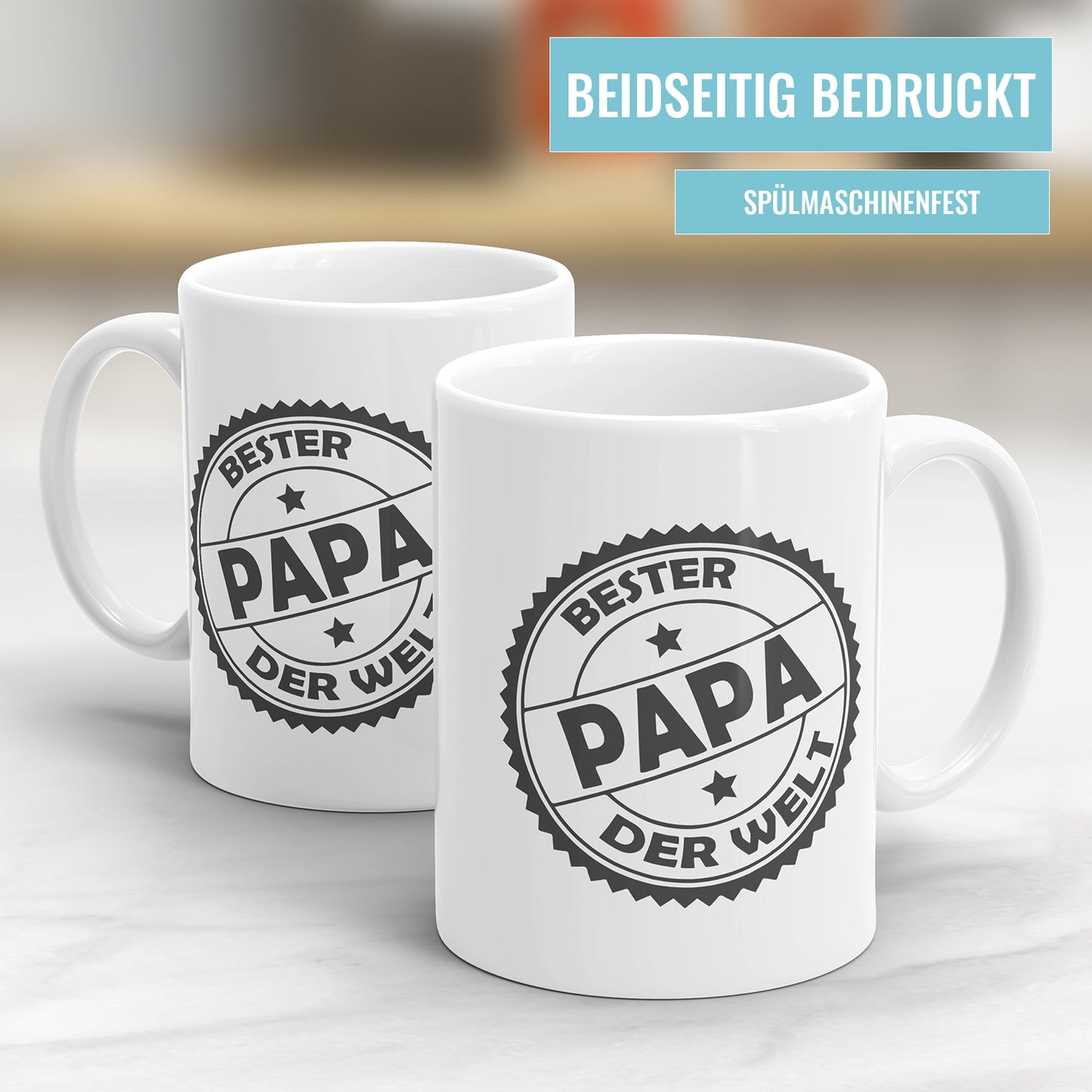Bester Papa der Welt Stempel Design - Bester Papa Tasse - Fulima