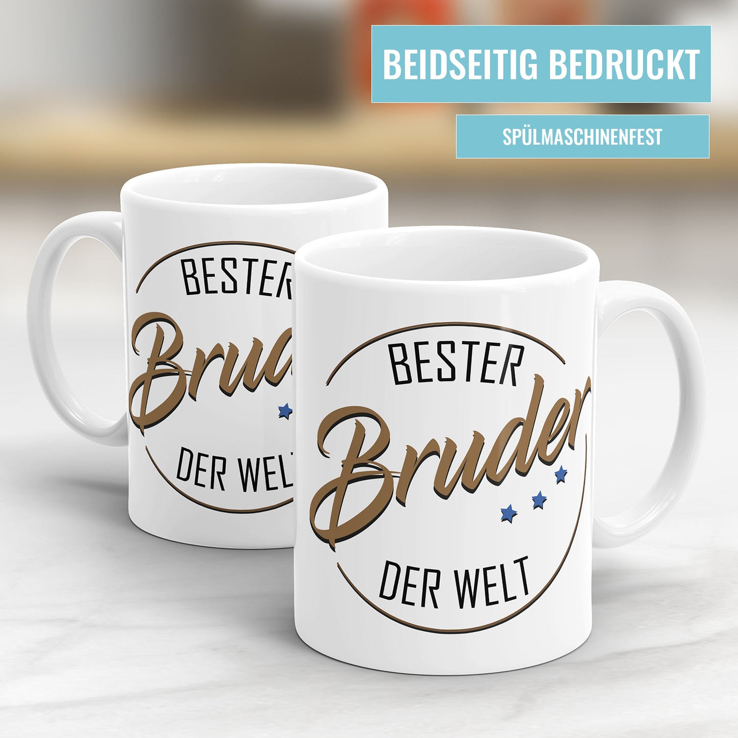 Bester Bruder der Welt Tasse – Sterne Design – Geschenkidee - Fulima