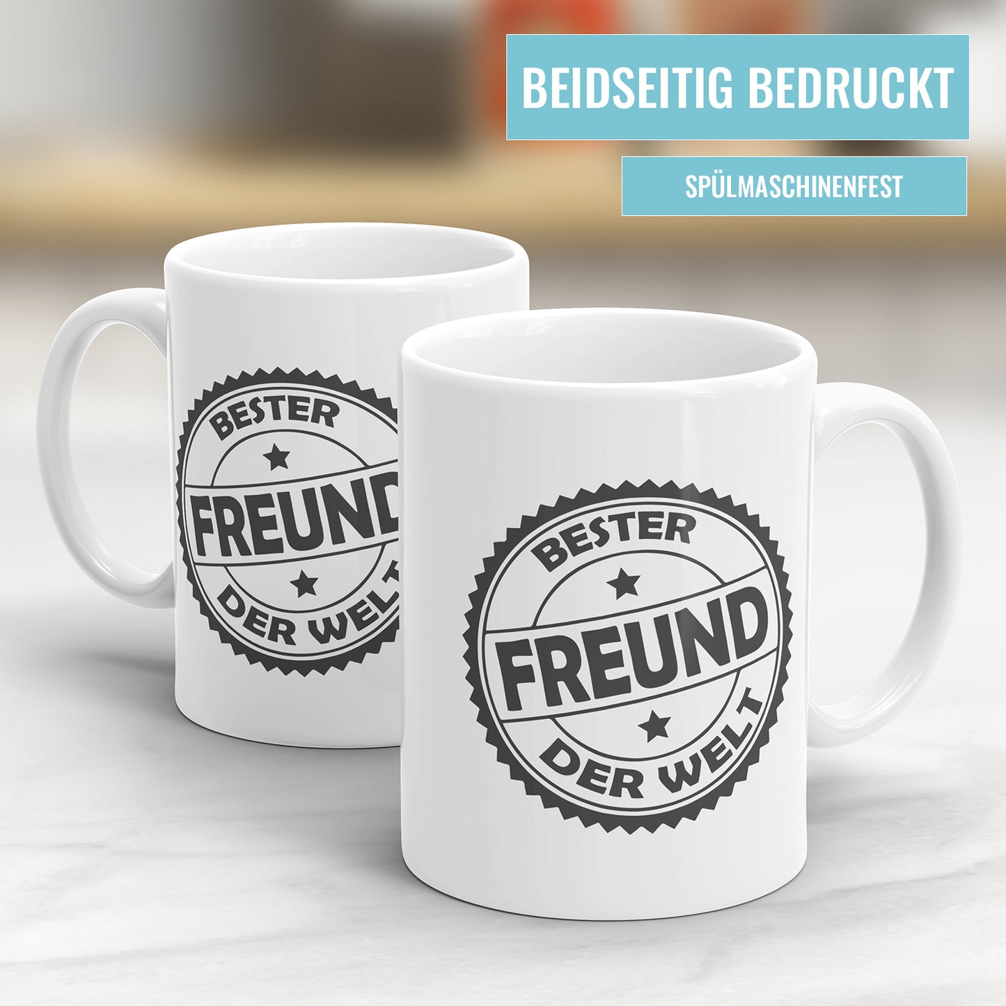 Bester Freund der Welt Stempel Design - Bester Freund Tasse - Fulima