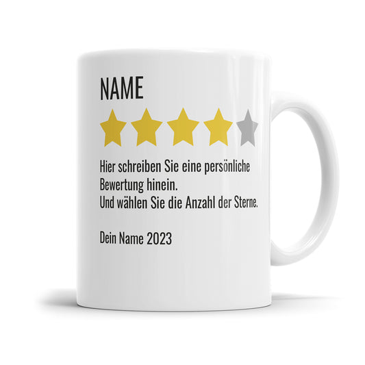 Sternebewertung mit Wunschtext und Namen - Namenstasse - Fulima