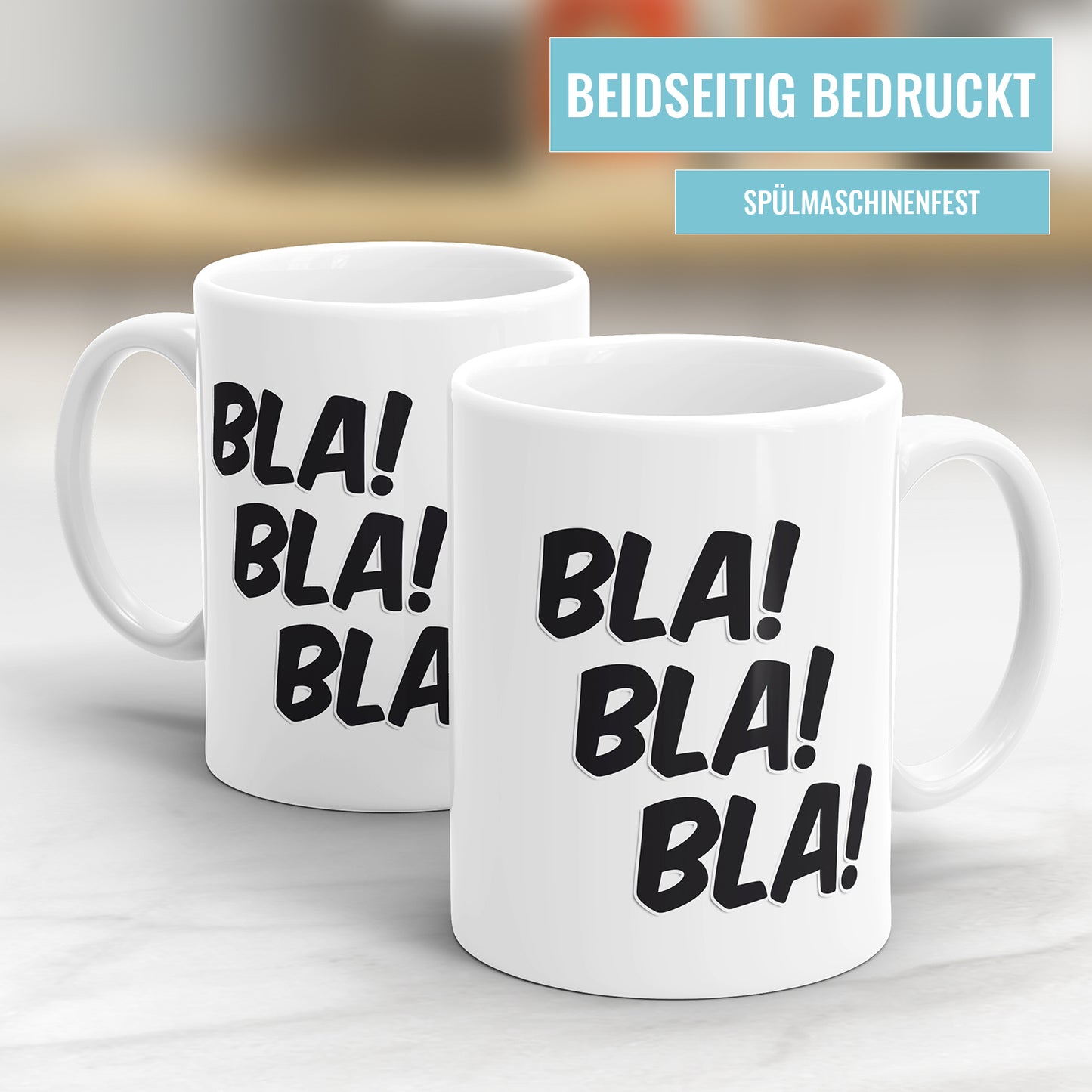 Lustige Spruch Tasse - Bla! Bla! Bla! - Perfekt fürs Büro - Fulima