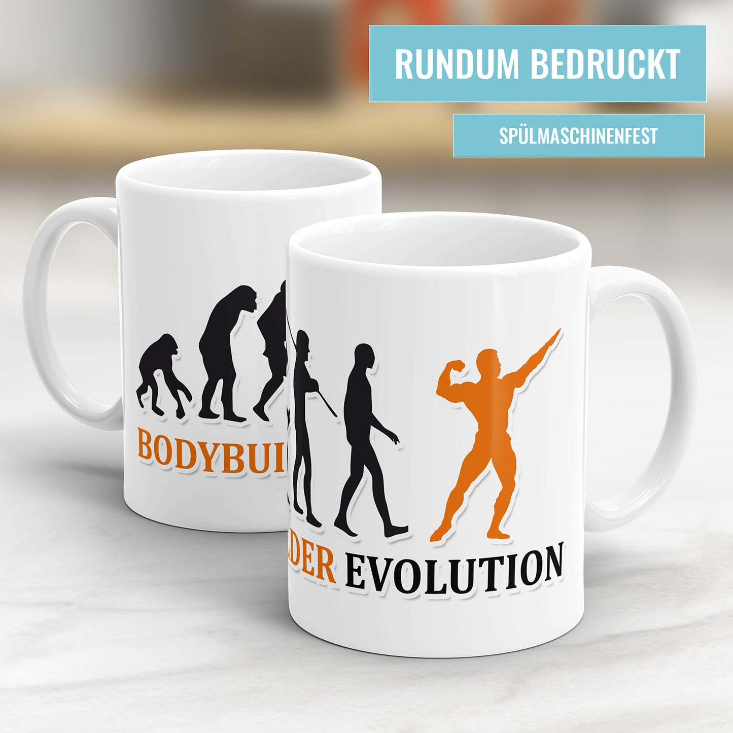 Bodybuilder Evolution Tasse - Geschenkidee für Bodybuilder - Fulima