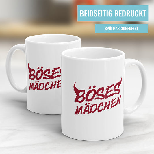 Lustige Sprüche Tasse - Böses Mädchen - Freche Geschenkidee - Fulima