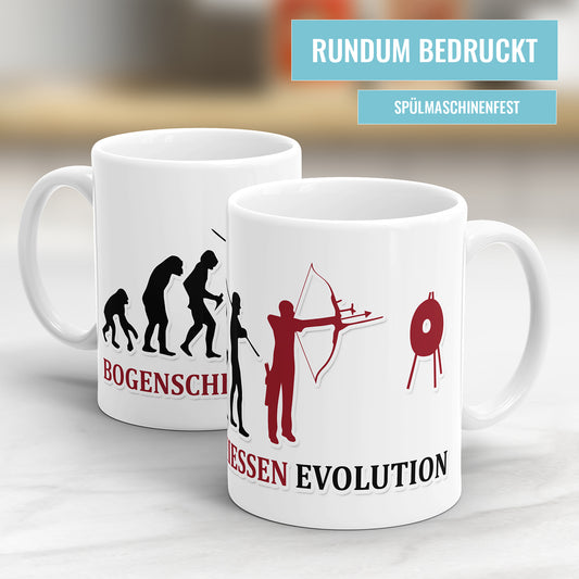 Bogenschiessen Evolution Tasse - Geschenkidee für Bogenschiesser - Fulima