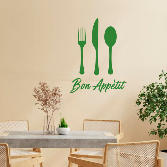 Wandtattoo "Bon Appétit" mit Besteck - Fulima