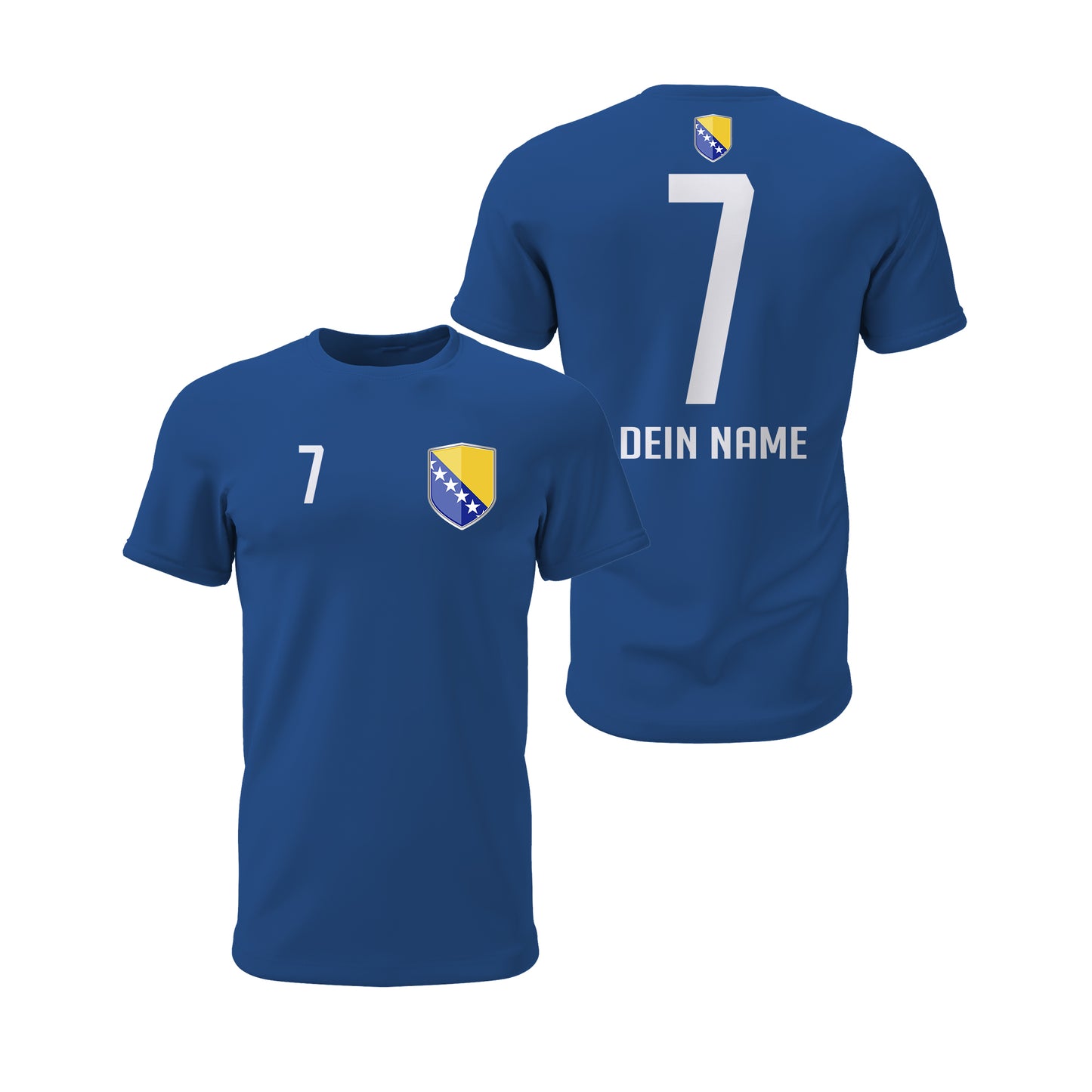 Bosnien-Herzegowina Shirt mit Wappen und individueller Nummer & Name Blau - FULiMA®