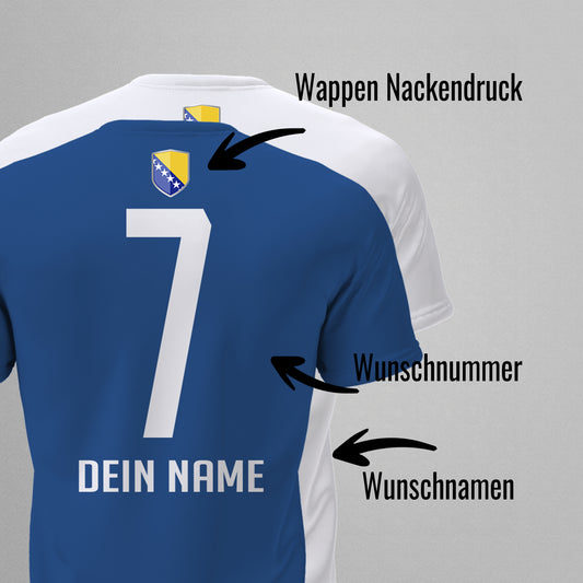 Bosnien-Herzegowina Shirt mit Wappen und individueller Nummer & Name - FULiMA®