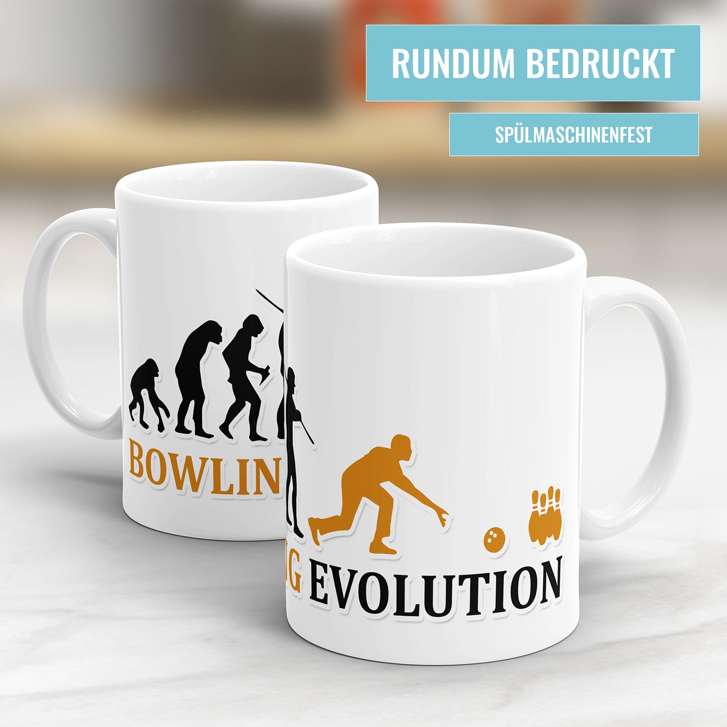 Bowling Evolution Tasse - Geschenkidee für Bowler - Fulima