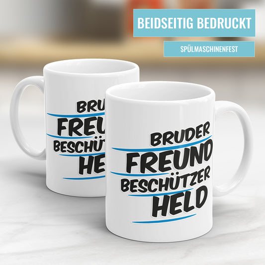 Tasse für Bruder – Freund, Beschützer, Held – Perfektes Geschenk - Fulima