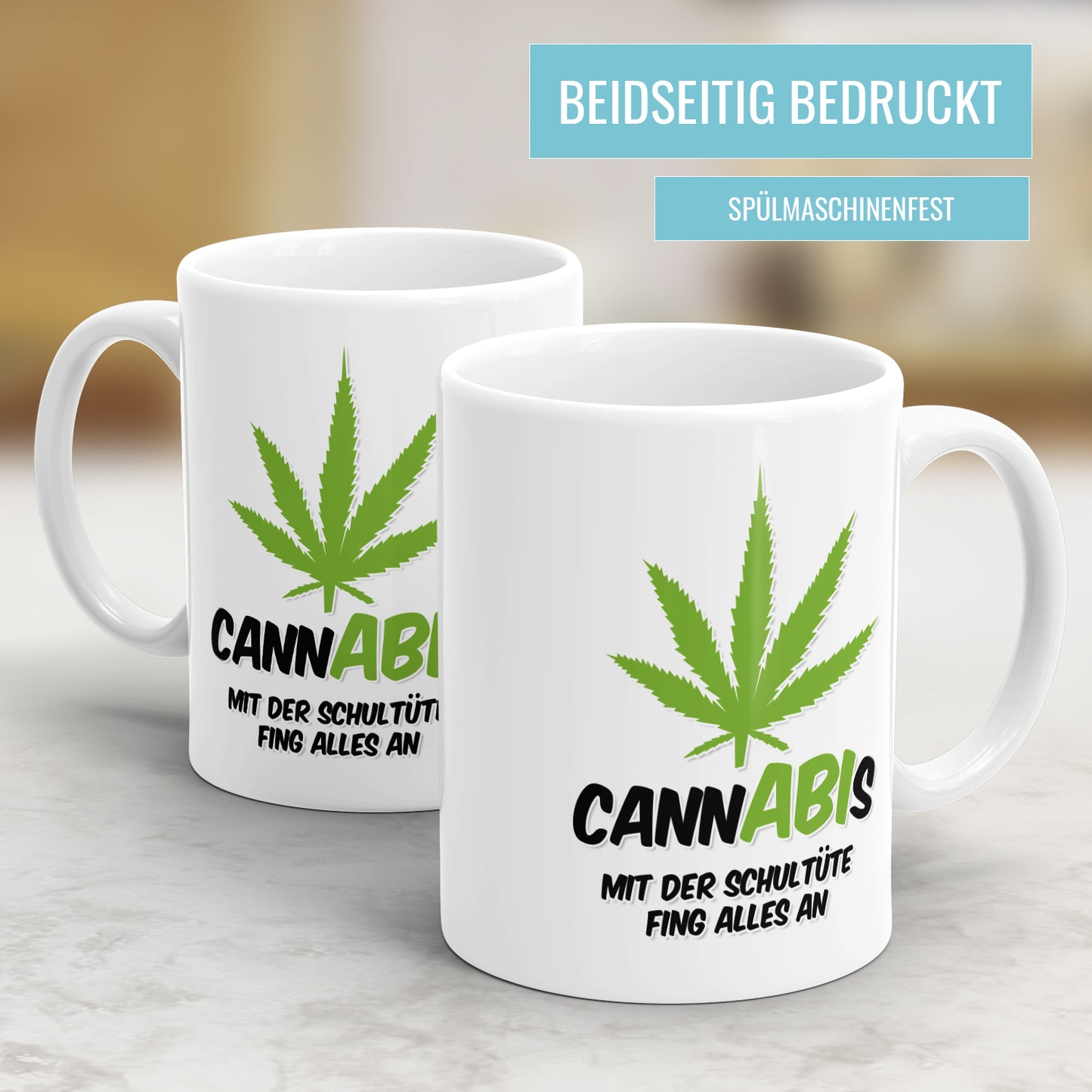 CannABIs mit der Schultüte fing alles an - Abitur Abschluss Tasse - Fulima