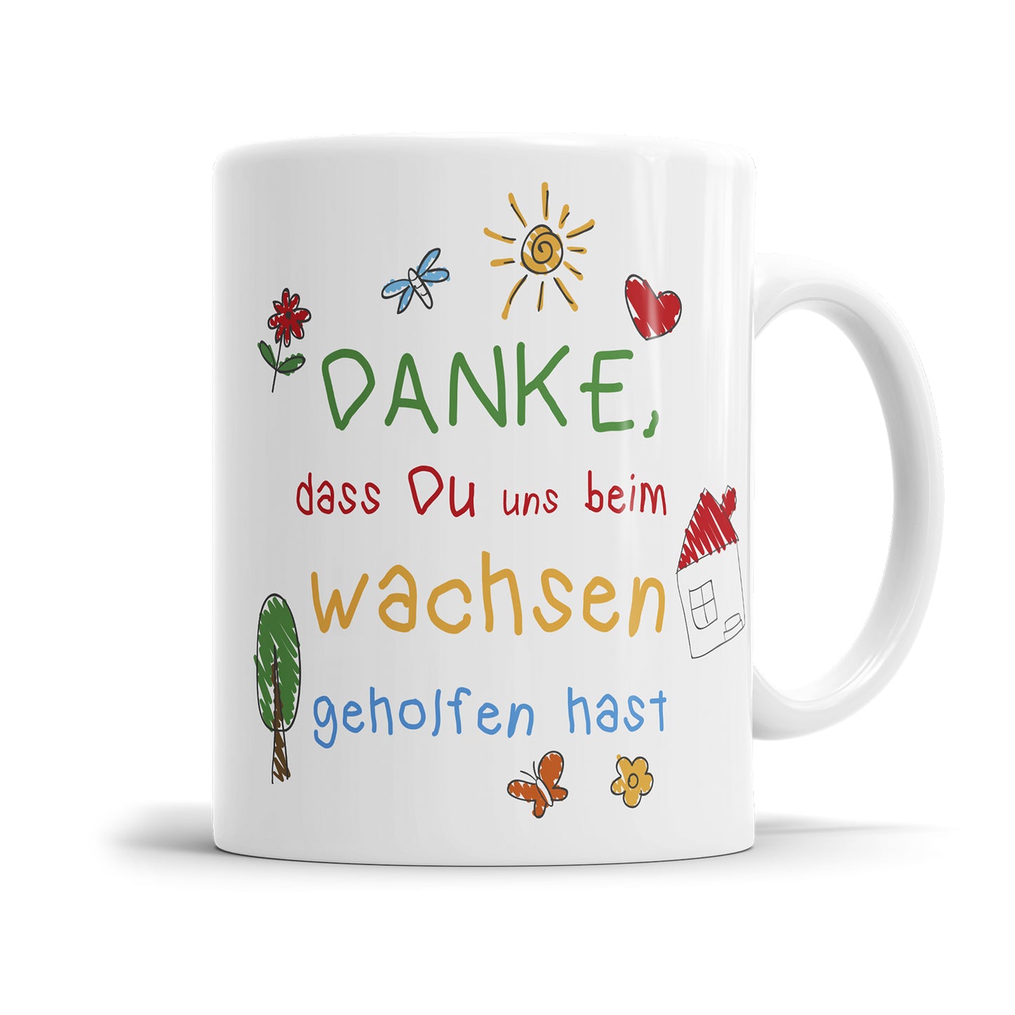 Danke dass du mir beim wachsen geholfen hast gemalt - Erzieher und Erzieherin Tasse - Fulima