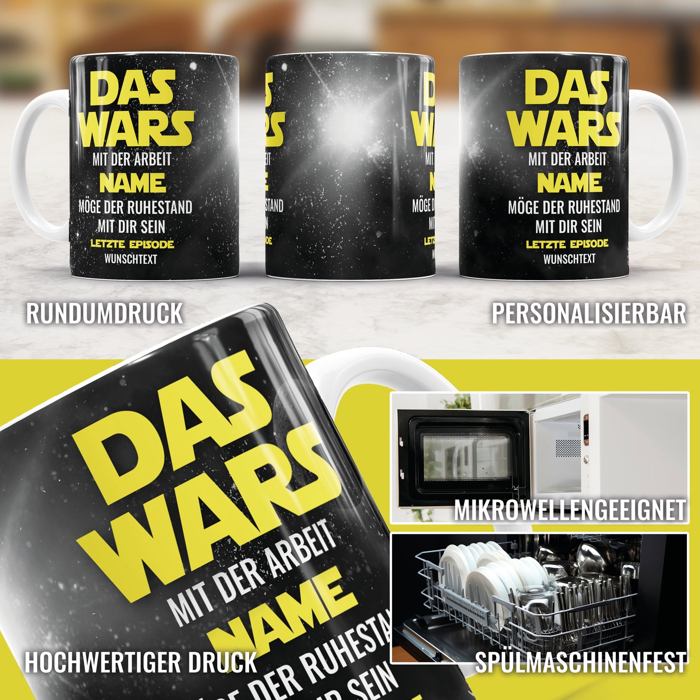 Das Wars - Möge der Ruhestand mit Dir Sein - Personalisiert mit Name - Rentner Tasse - Fulima