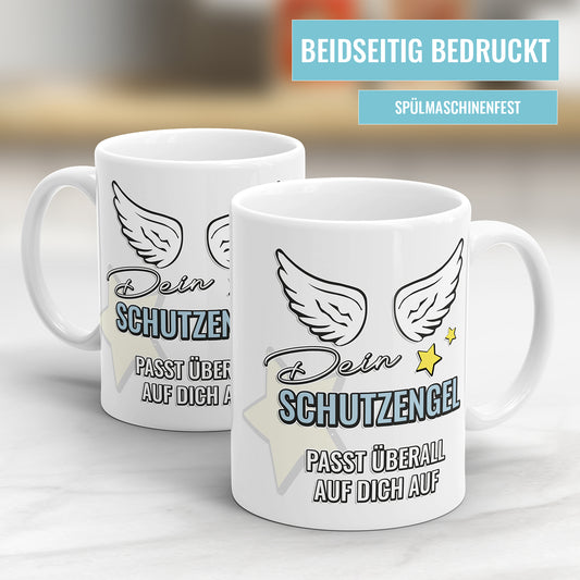 Schutzengel Tasse – "Dein Schutzengel passt überall auf dich auf" – Geschenkidee - Fulima