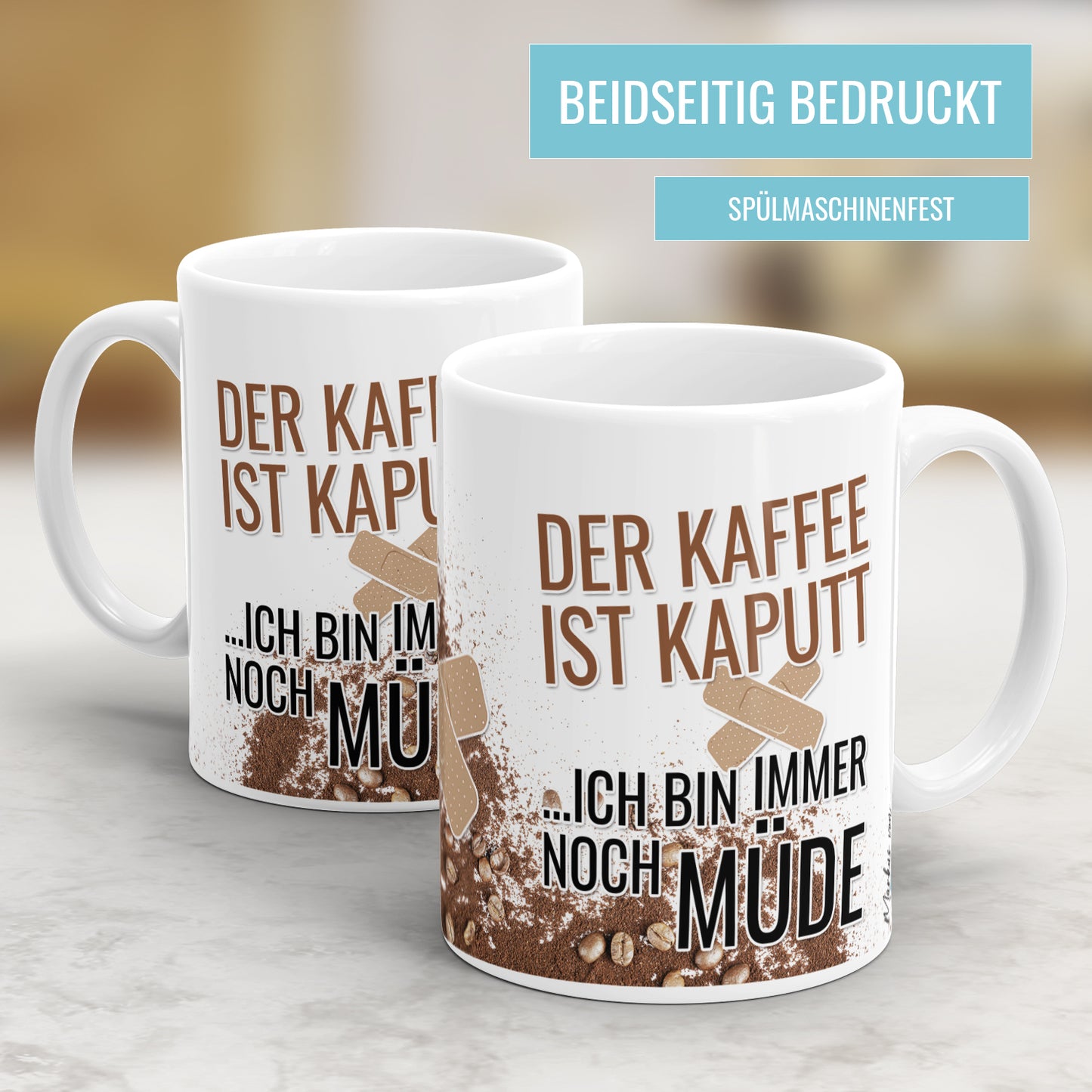 Lustige Kaffee Tasse - "Der Kaffee ist kaputt" Spruch - Perfekt für Morgenmuffel - Fulima