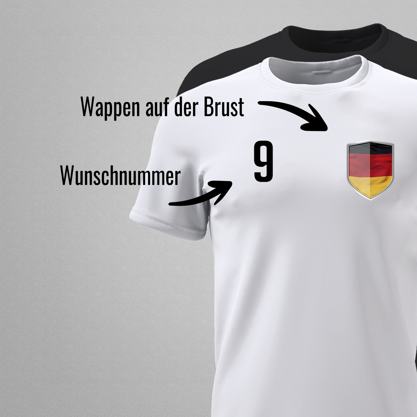 Deutschland Shirt mit Wappen und individueller Nummer & Name - FULiMA®