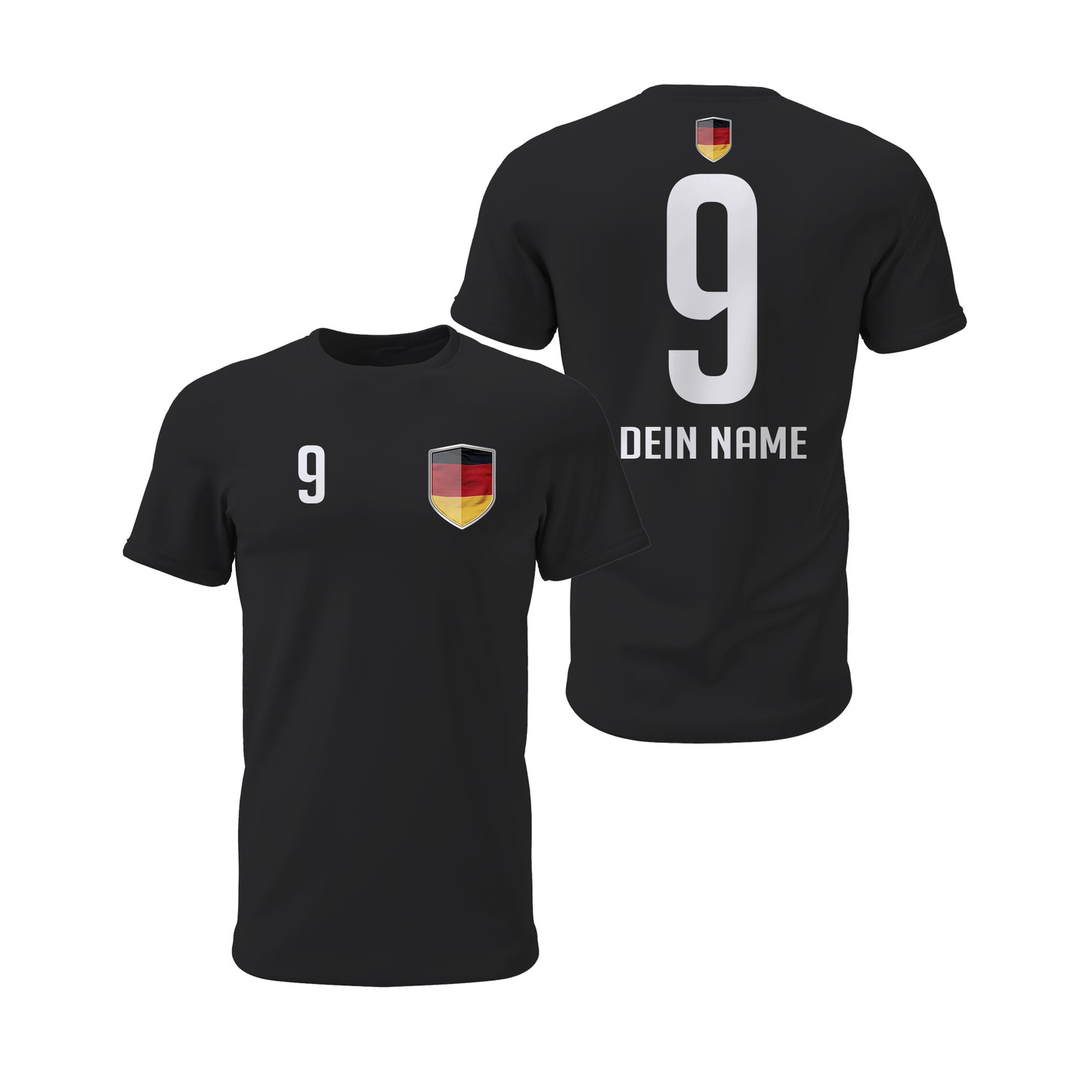 Deutschland Shirt mit Wappen und individueller Nummer & Name Schwarz - FULiMA®