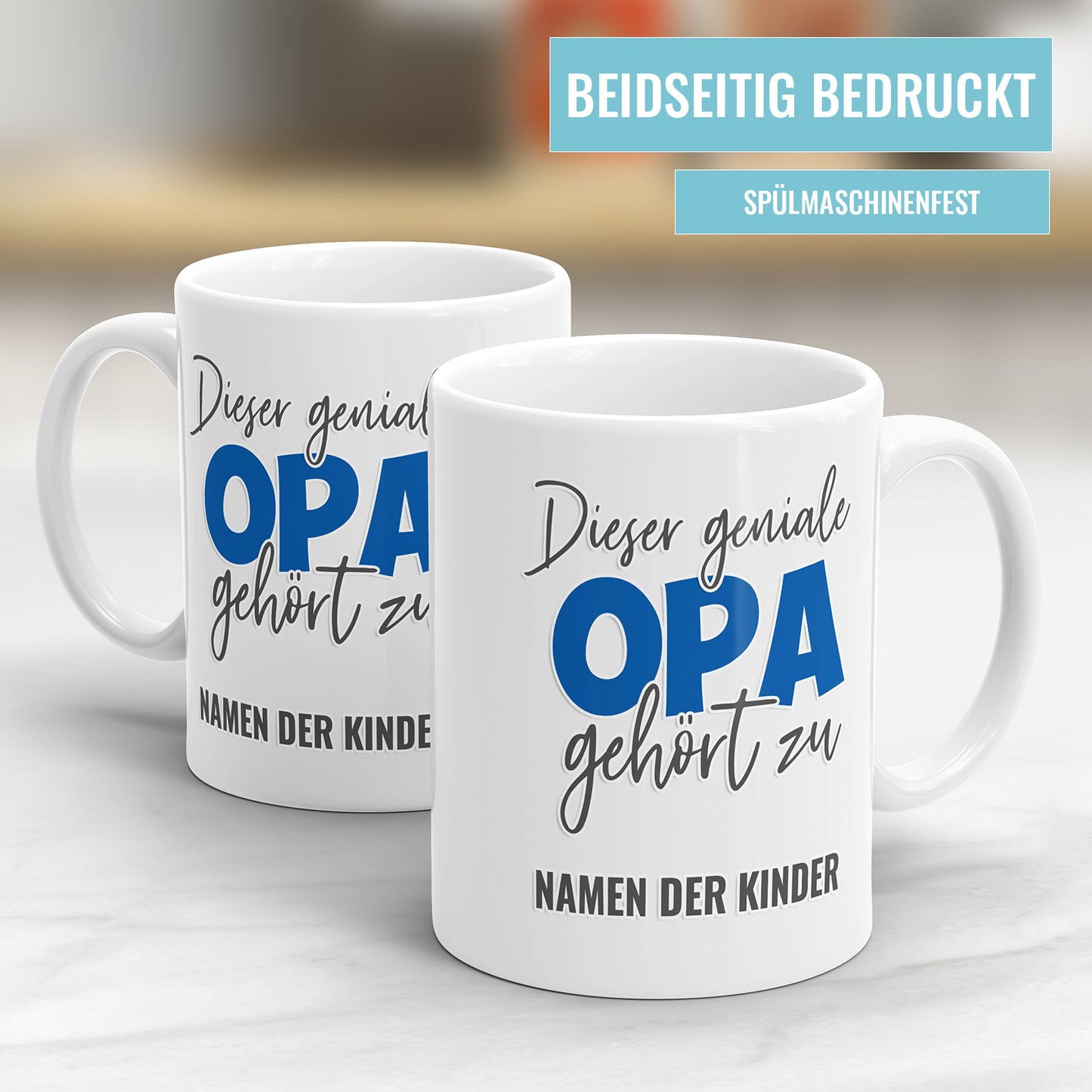 Dieser geniale Opa gehört zu - Personalisierte Opa Tasse - Fulima