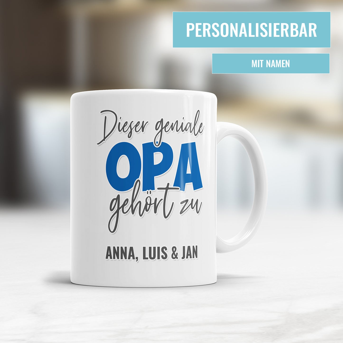 Dieser geniale Opa gehört zu - Personalisierte Opa Tasse - Fulima