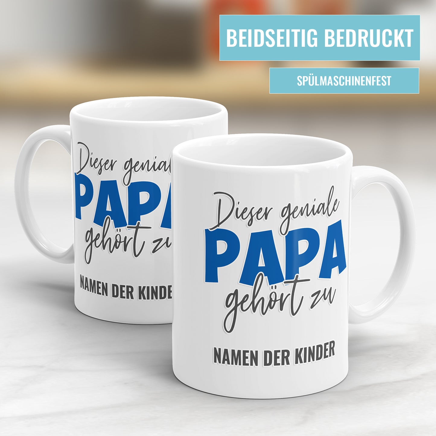 Dieser geniale Papa gehört zu - Personalisierte Papa Tasse - Fulima