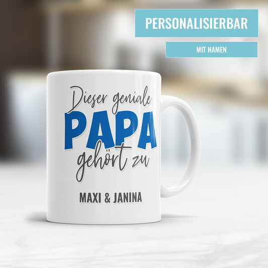 Dieser geniale Papa gehört zu - Personalisierte Papa Tasse - Fulima