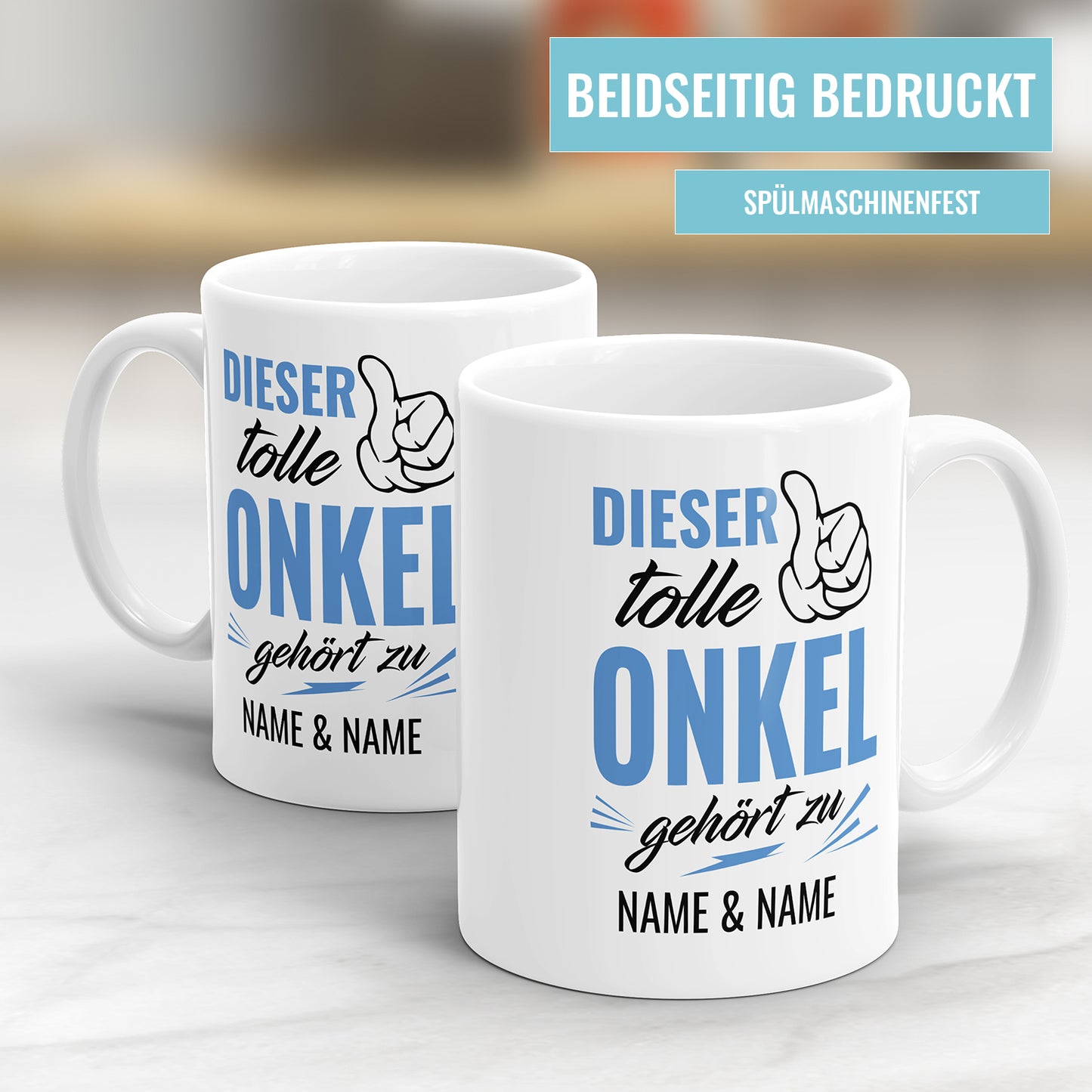 Personalisierte Onkel Tasse - "Dieser tolle Onkel gehört zu - Namen der Kinder" - Geschenkidee - Fulima