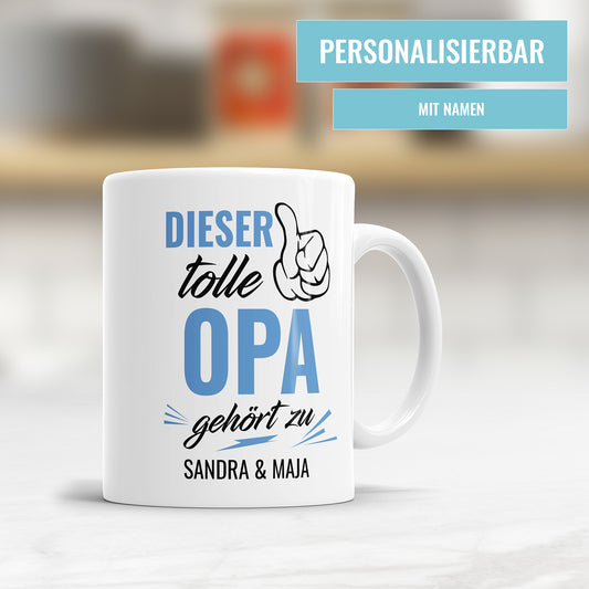 Dieser tolle Opa gehört zu - Personalisierte Opa Tasse - Fulima