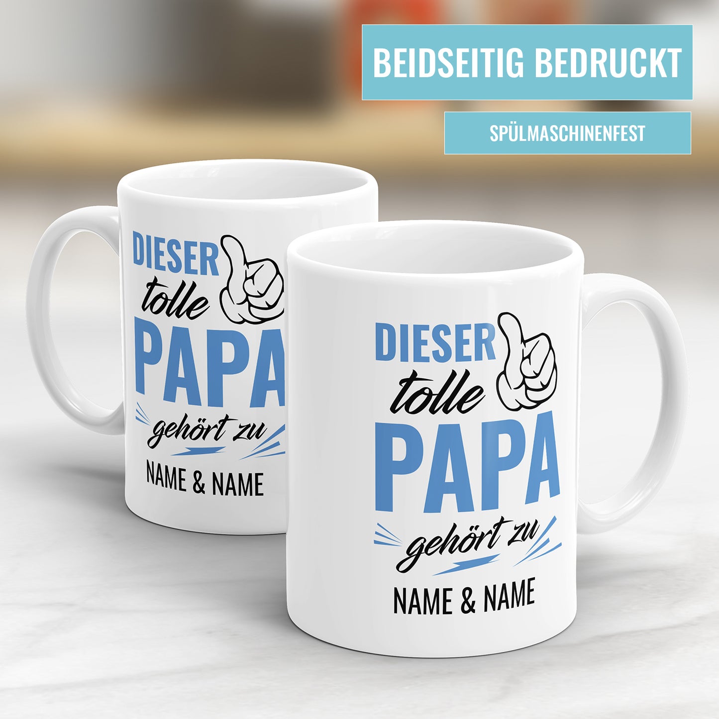 Dieser tolle Papa gehört zu - Personalisierte Papa Tasse - Fulima