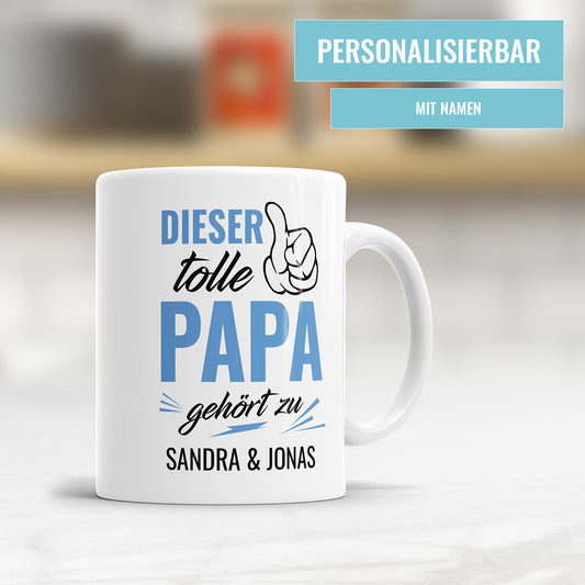 Dieser tolle Papa gehört zu - Personalisierte Papa Tasse - Fulima