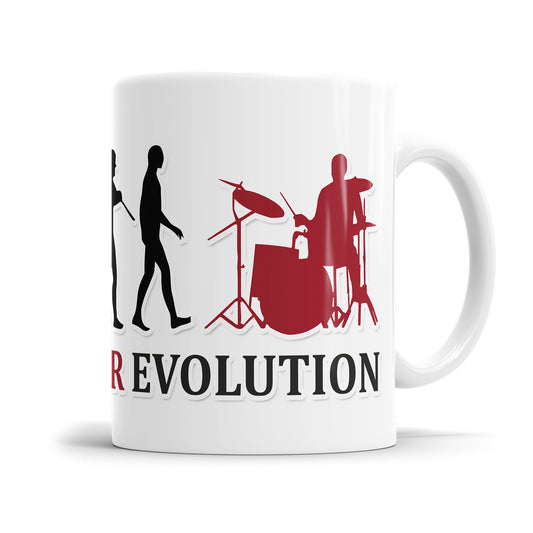 Drummer Evolution Tasse - Geschenkidee für Schlagzeuger Fulima