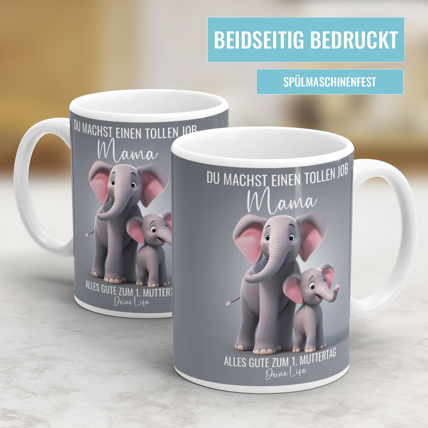 Personalisierte Tasse – Du machst einen tollen Job Mama – Alles Gute zum 1. Muttertag - Fulima